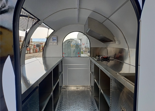 the interior of the portable kitchen
